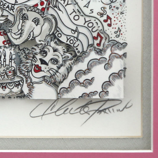 Charles Fazzino- 3D Construction Silkscreen Serigraph "Happy birthday"