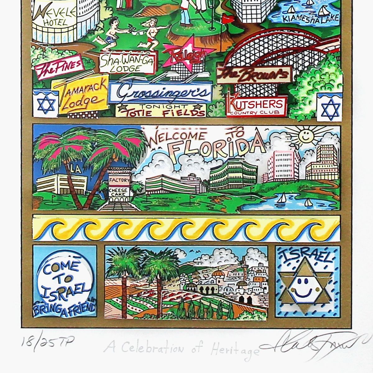 Charles Fazzino- 3D Construction Silkscreen Serigraph "A Celebration of Heritage"