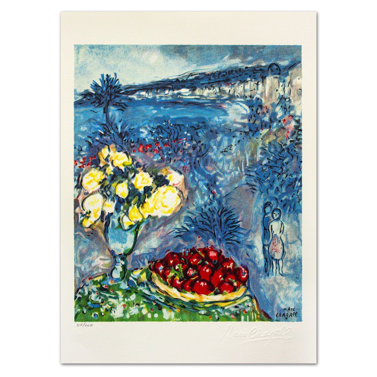 Marc Chagall- Lithograph "Fruits Et Fleurs Devant La Mer"