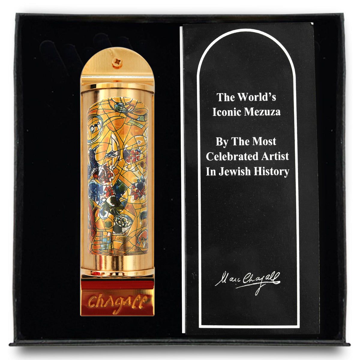 Marc Chagall- Mezuzah/ Silkscreen on 24K gold plated bronze "Joseph"