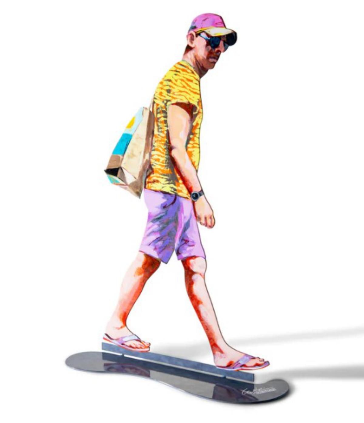 David Gerstein- Free Standing Sculpture "WALKER WITH BASEBALL CAP"