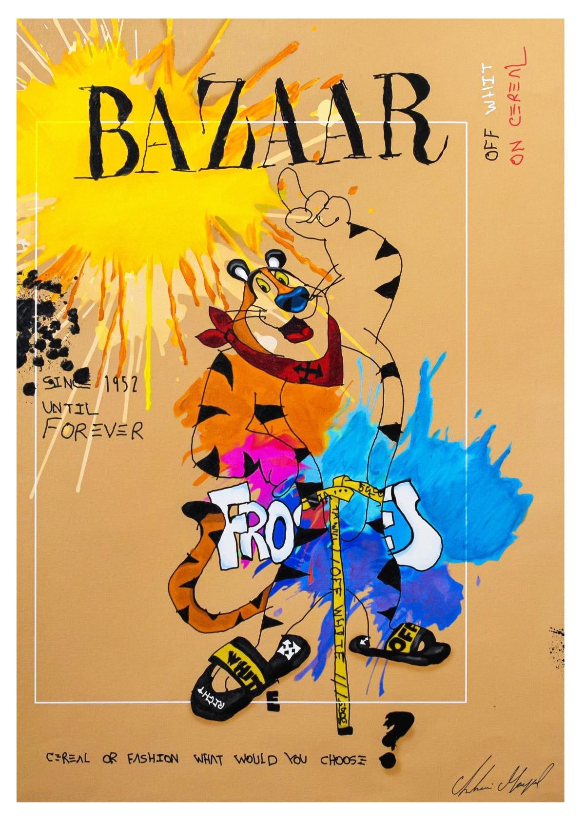 Shani Moyal- Original Mixed Media "Tony the Tiger"