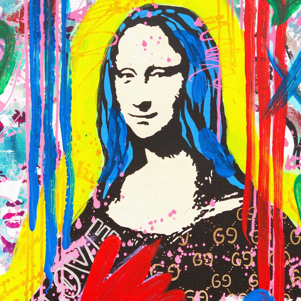 Nastya Rovenskaya- Original Mixed Media on Canvas "Mona"