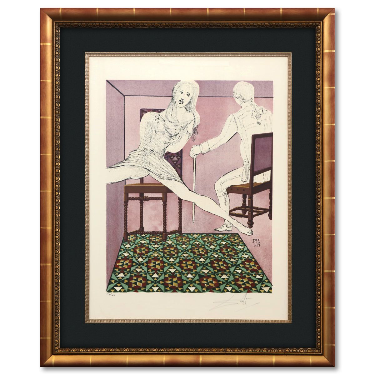 Salvador Dali- Original Lithograph "Marianne and the Chevalier"