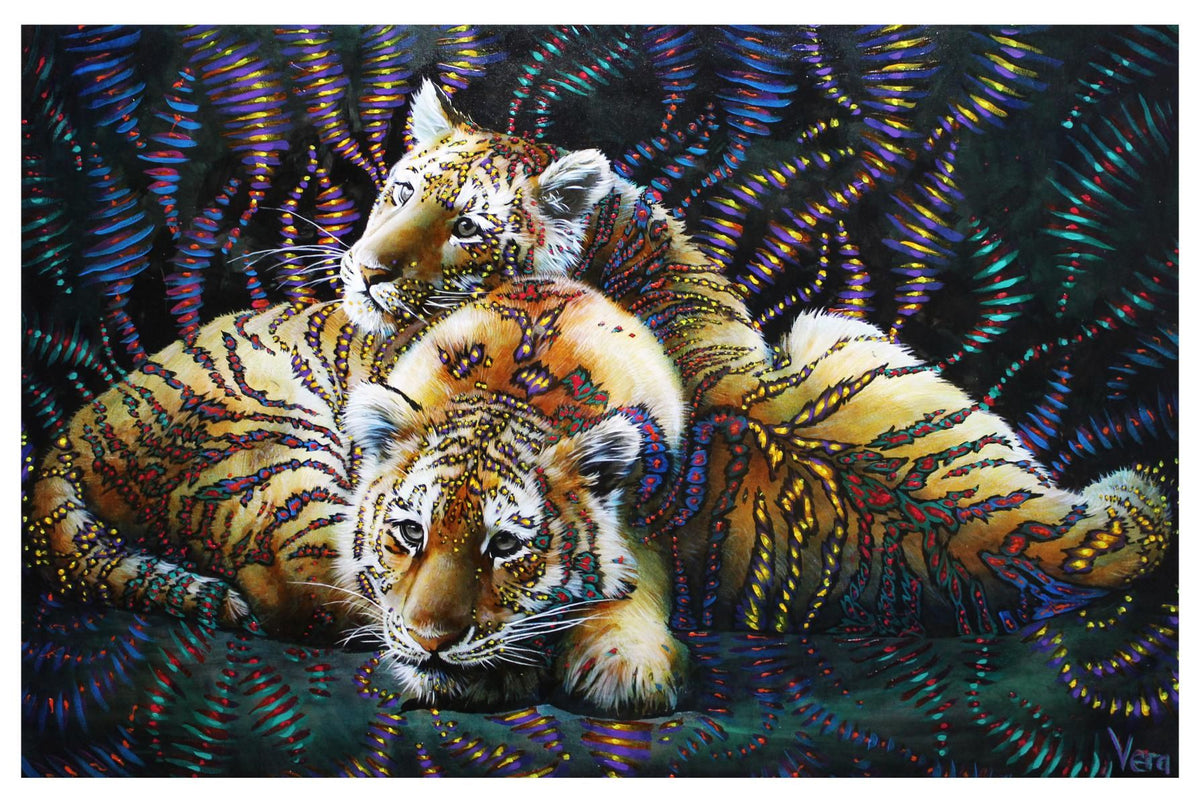 Vera V. Goncharenko- Original Giclee on Canvas "About To Sleep"