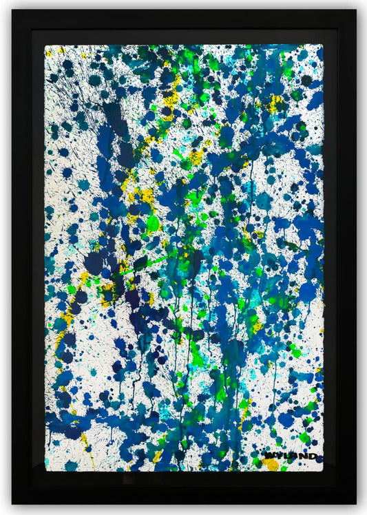 Wyland- Original Watercolor Painting on Deckle Edge Paper "Abstract Drip"