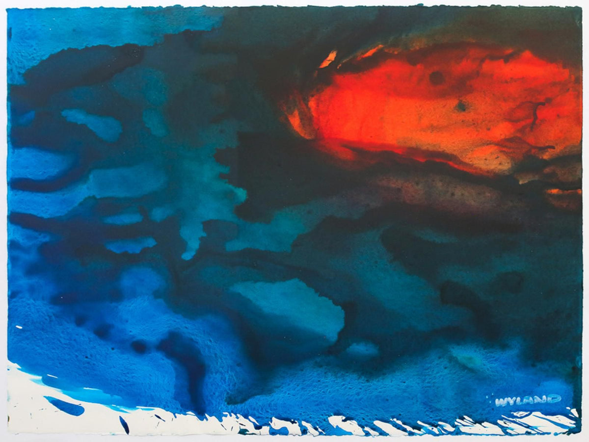 Wyland- Original Watercolor Painting on Deckle Edge Paper "Abstract"