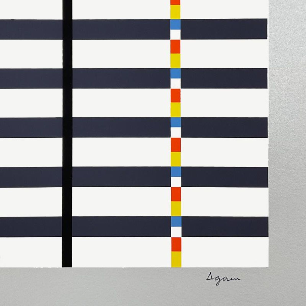 Yaacov Agam (1928-2026), "Hommage du Mondrian (Silver)" Limited Edition Serigraph, Numbered and Hand Signed with Letter of Authenticity.