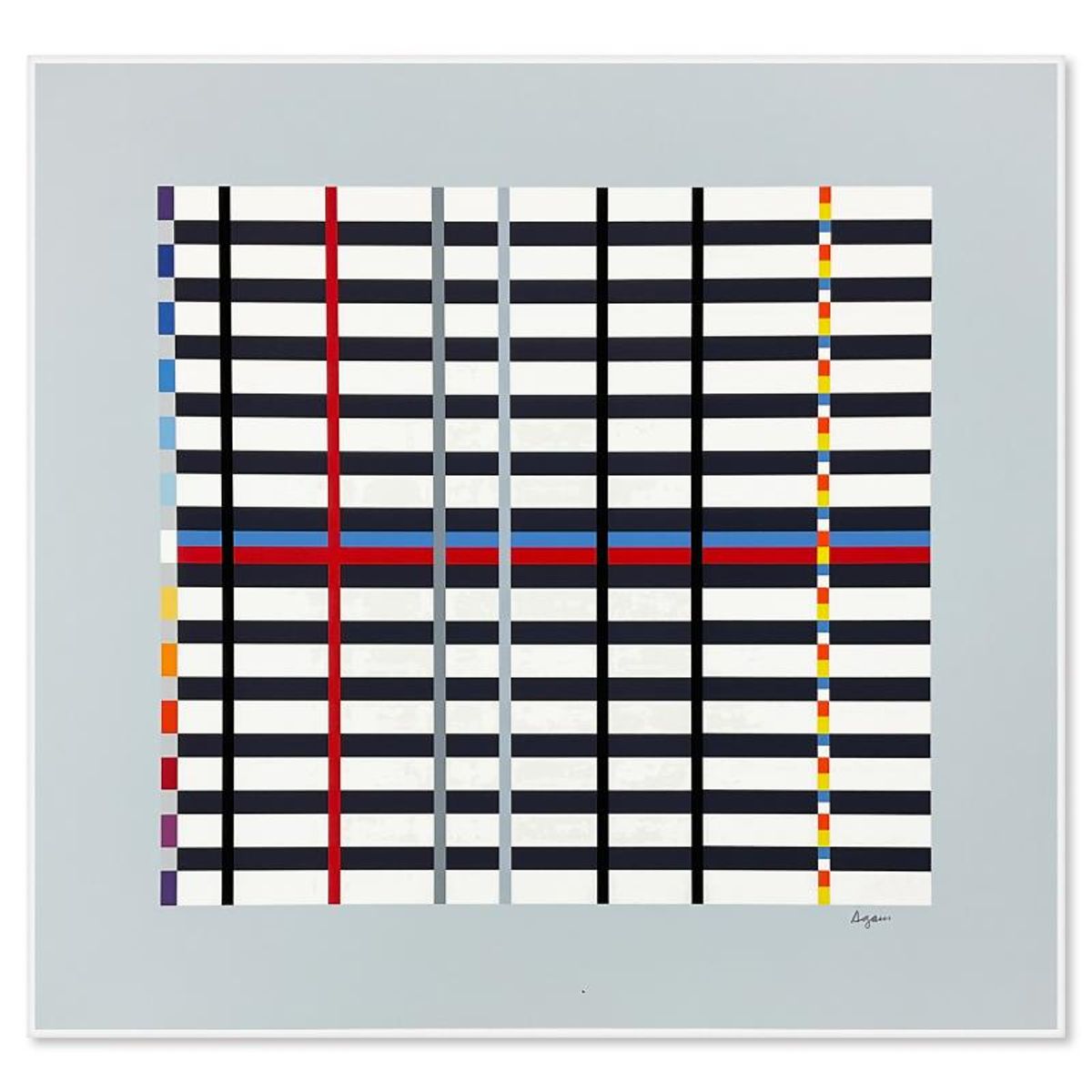Yaacov Agam (1928-2026), "Hommage du Mondrian (Light Blue)" Limited Edition Serigraph, Numbered and Hand Signed with Letter of Authenticity.