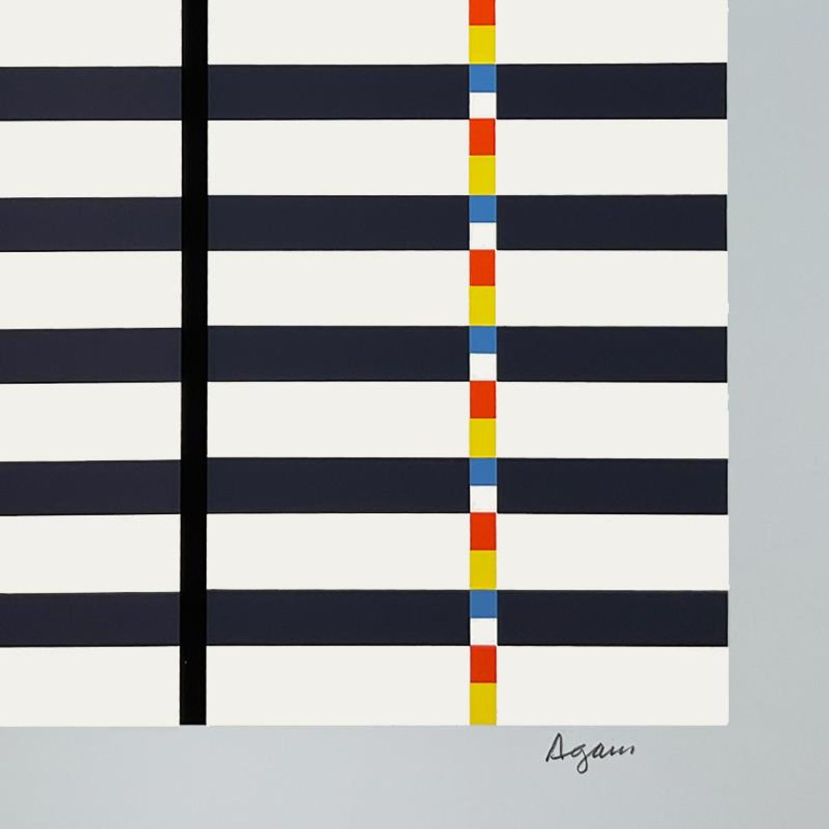 Yaacov Agam (1928-2026), "Hommage du Mondrian (Light Blue)" Limited Edition Serigraph, Numbered and Hand Signed with Letter of Authenticity.