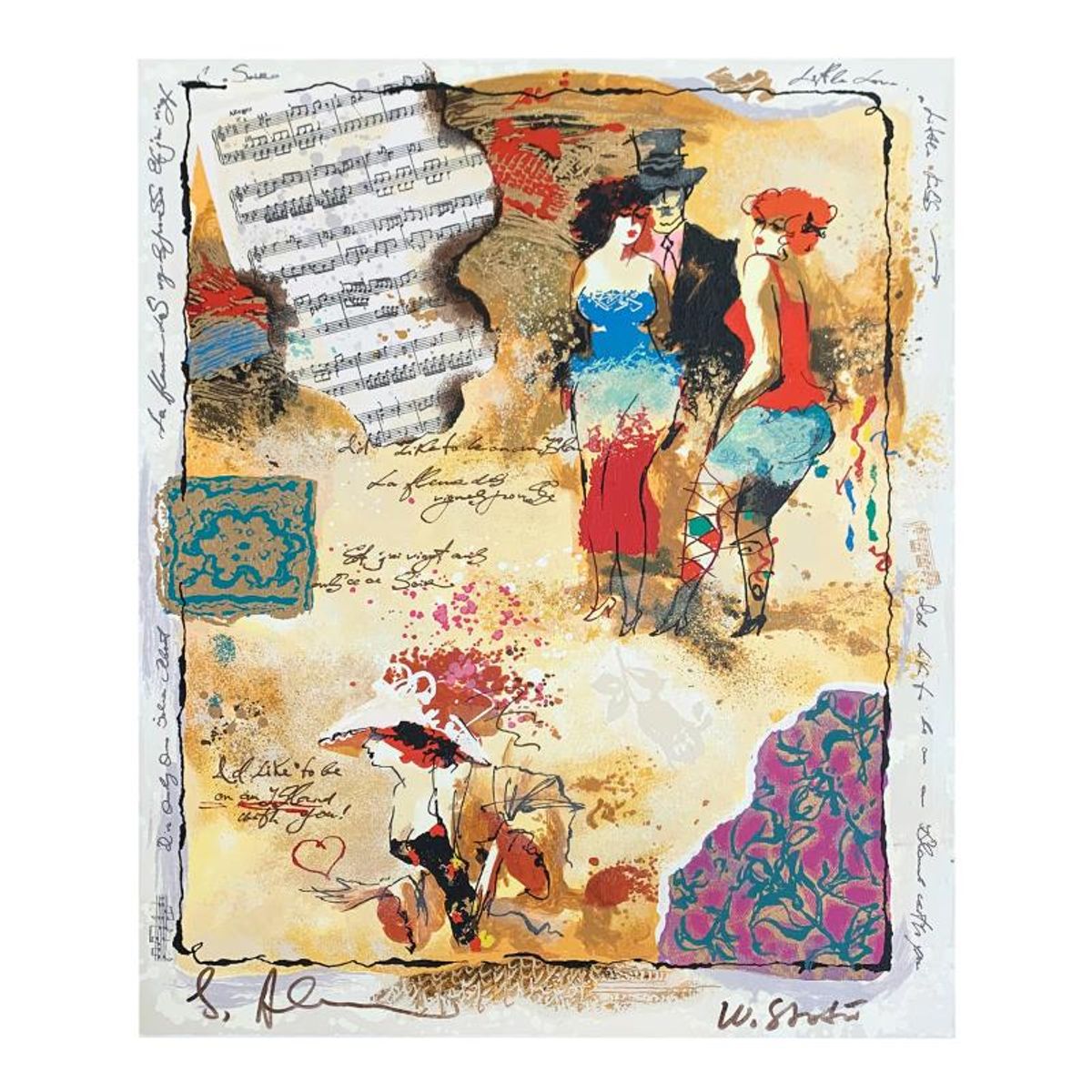Alexander Galtchansky (1959-2008) and Tanya Wissotzky (1959-2006), Hand Signed Limited Edition Serigraph on Canvas with Letter of Authenticity.