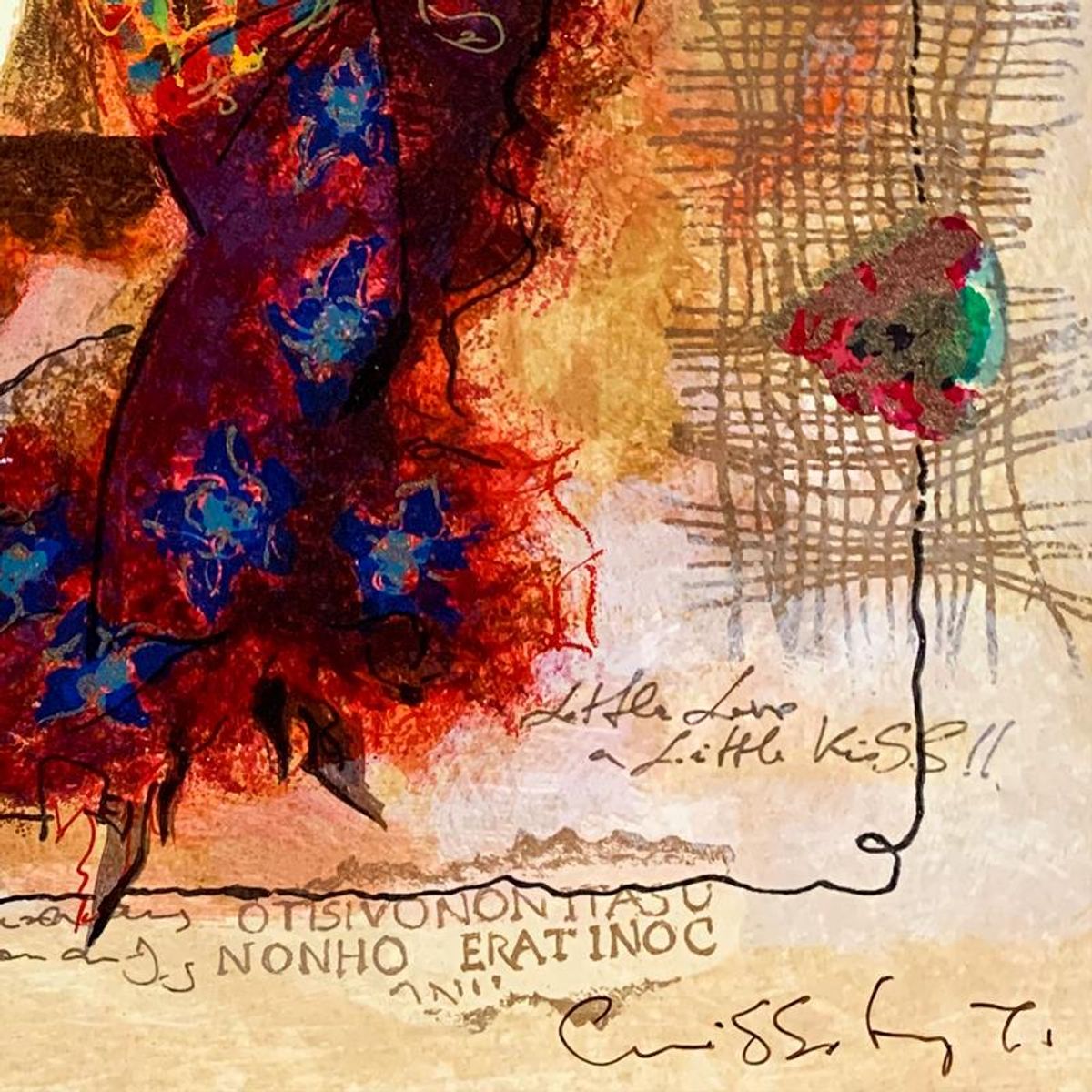 Alexander Galtchansky (1959-2008) and Tanya Wissotzky (1959-2006), "Lady with Dog" Hand Signed Limited Edition Serigraph on Paper with Letter of Authenticity.