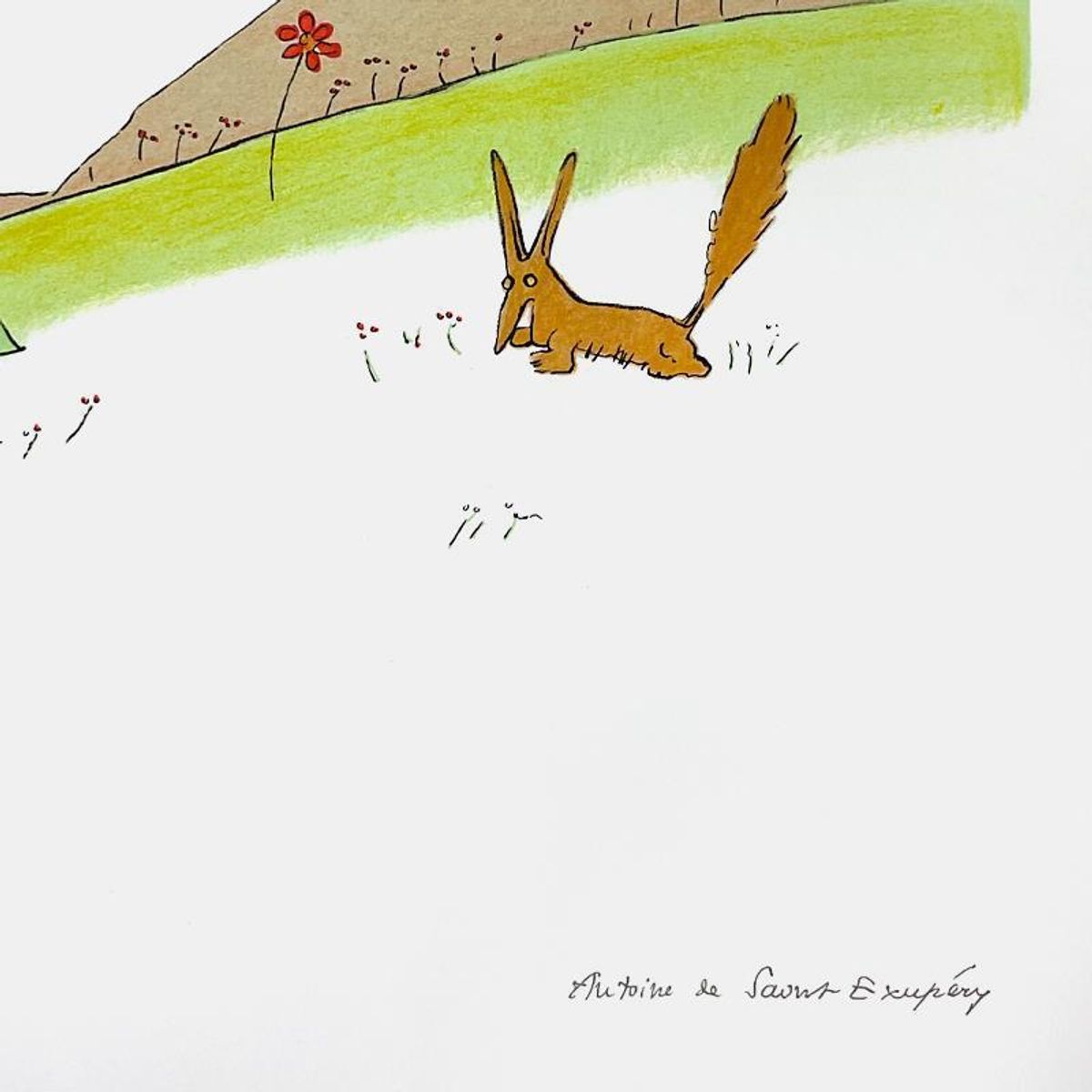 Antoine de Saint-Exupery 1900-1944 (After), "The Little Prince And The Fox" Framed Limited Edition Lithograph with Certificate of Authenticity.