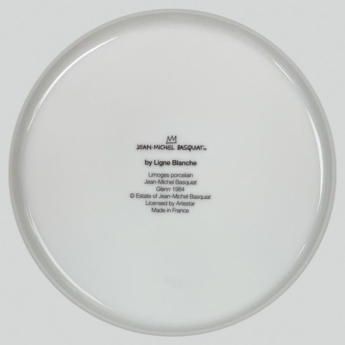 Jean-Michel Basquiat (1960-1988), "Glenn 1984" Framed Limoges Porcelain Plate.