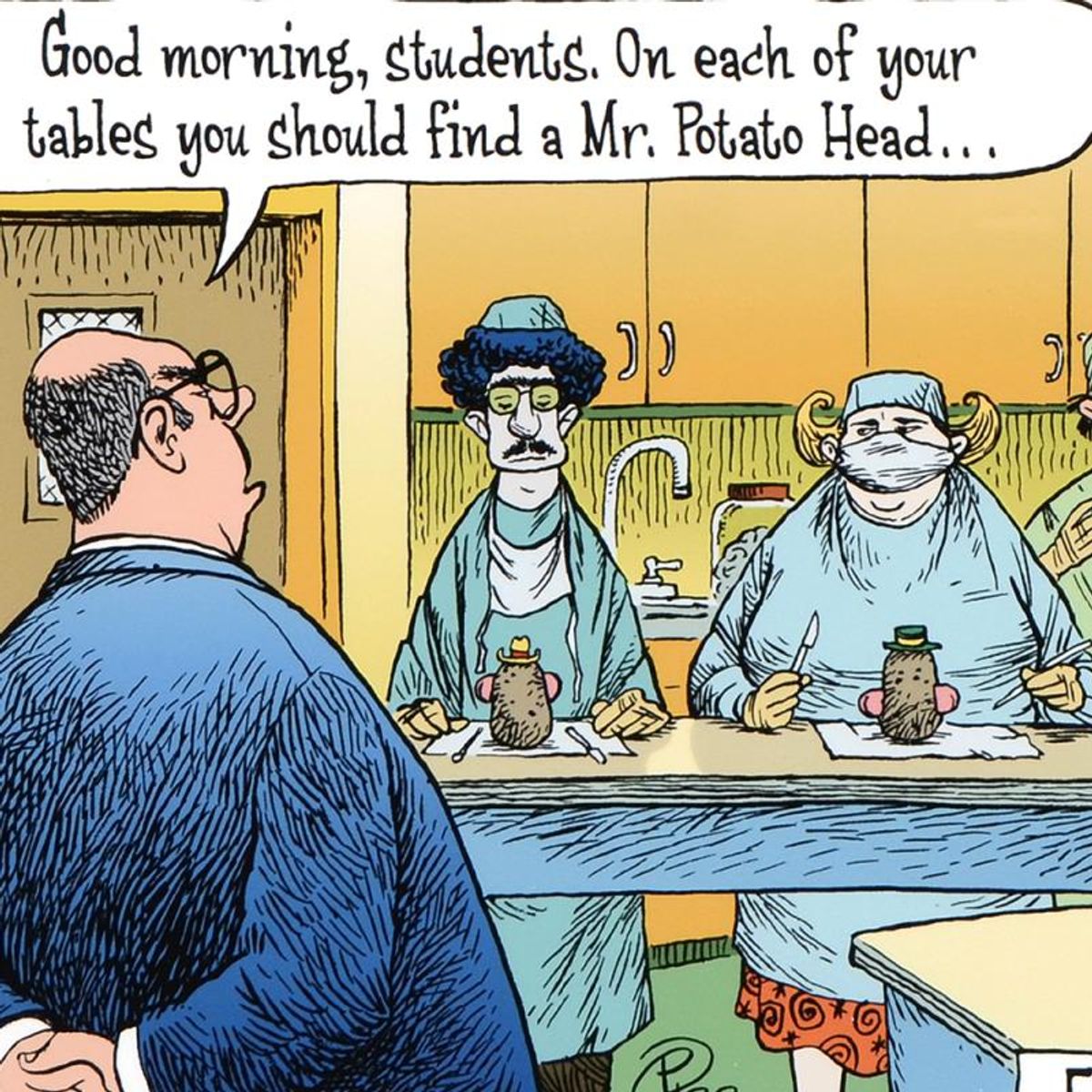 Bizarro, "Brain Surgeon School" Numbered Limited Edition Hand Signed by creator Dan Piraro; Letter of Authenticity.