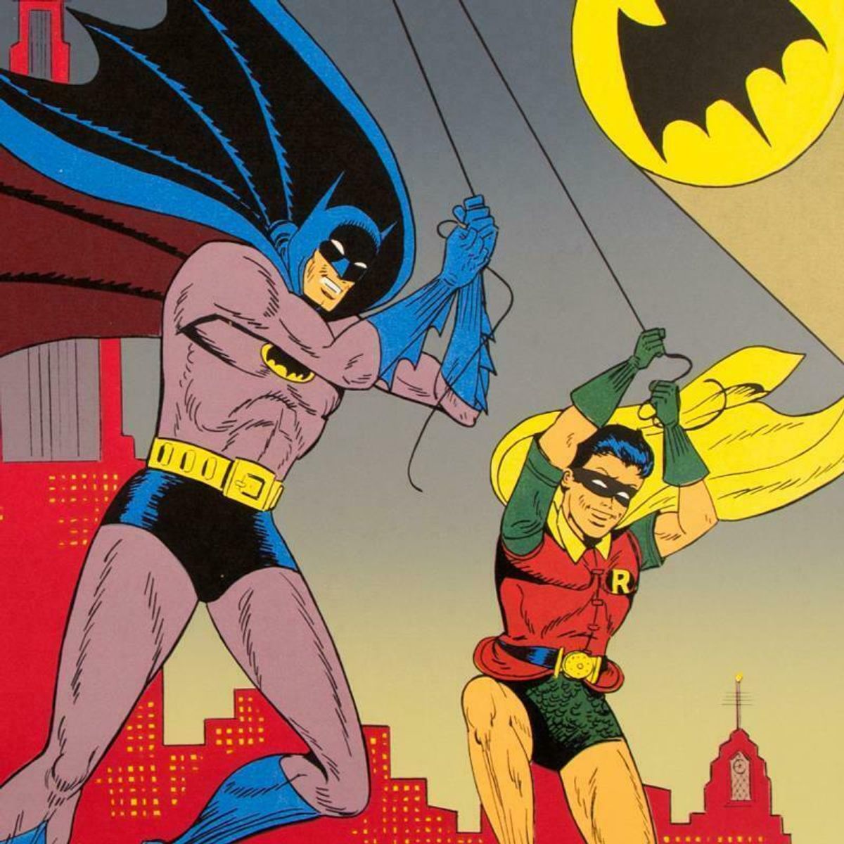 Bob Kane (1915-1998), "Batman and Robin" Framed Hand Signed Limited Edition Original Lithograph with Certificate of Authenticity.