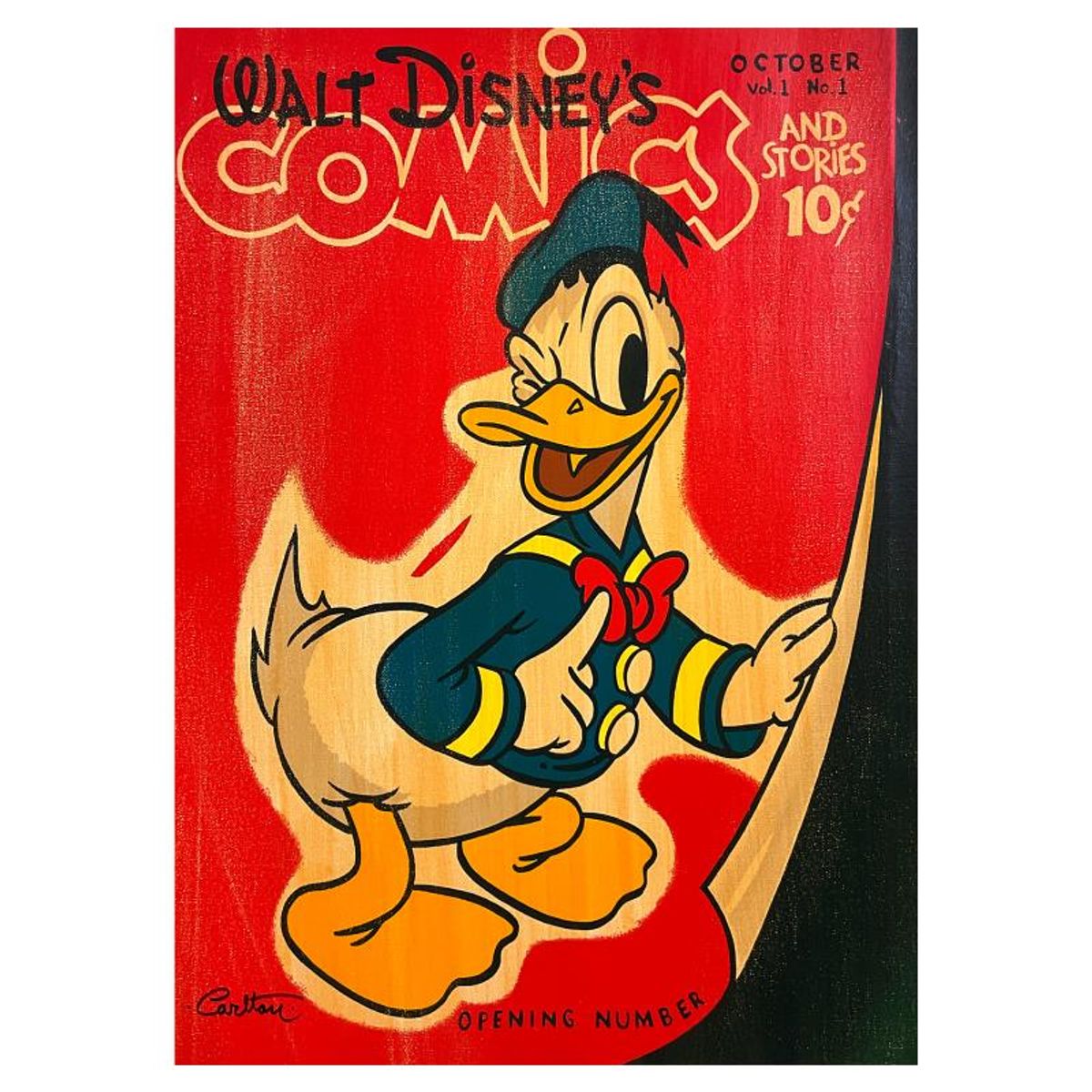 Trevor Carlton, "Donald's Opening Number" Limited Edition on Canvas from Disney Fine Art, Numbered and Hand Signed with Letter of Authenticity