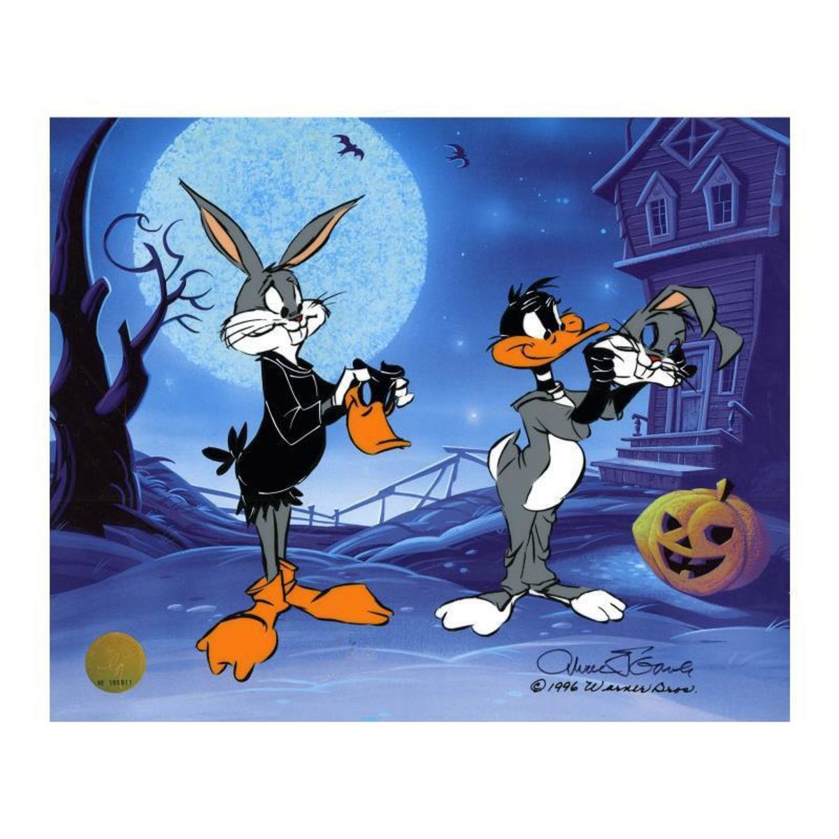 Chuck Jones (1912-2002), "Trick Or Treat" Hand Signed Limited Edition Animation Cel with Hand Painted Color; Certificate of Authenticity.