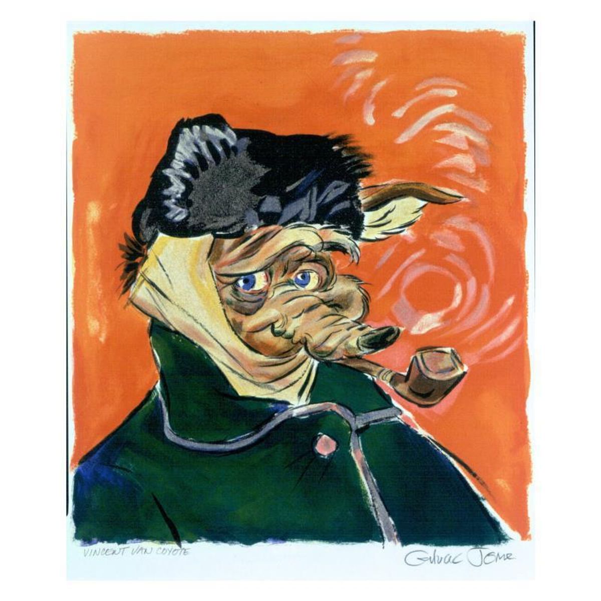 Chuck Jones (1912-2002), "Vincent Van Coyote" Hand Signed Limited Edition Fine Art Stone Lithograph with COA.