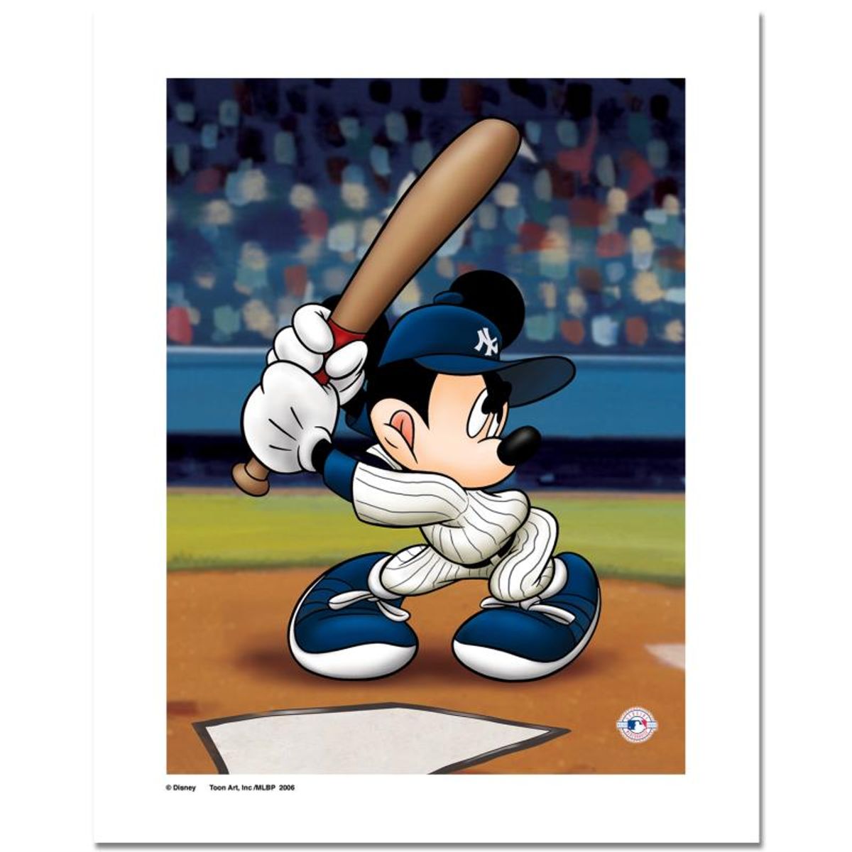 Disney, "Mickey at the Plate (Yankees)" Licensed Limited Edition with Certificate of Authenticity.