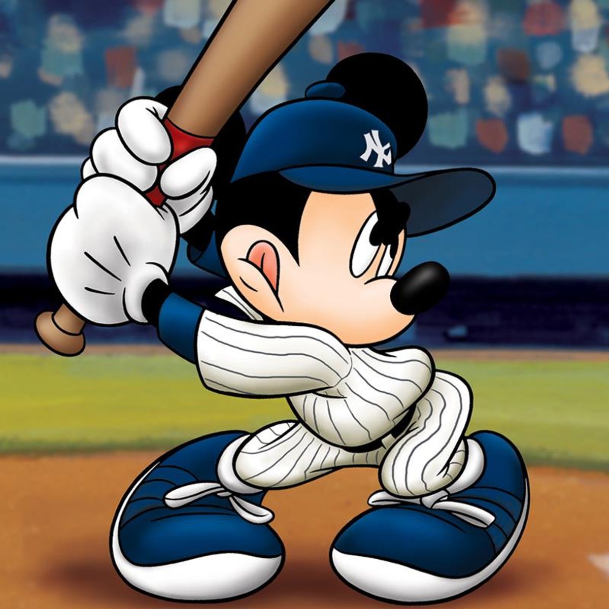 Disney, "Mickey at the Plate (Yankees)" Licensed Limited Edition with Certificate of Authenticity.