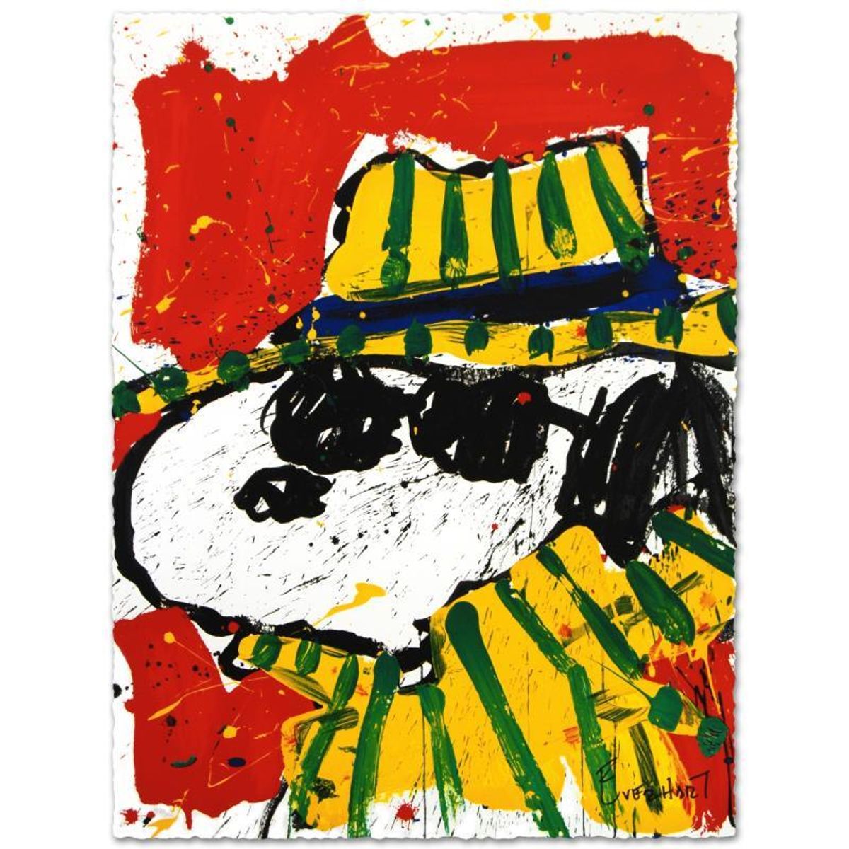 Tom Everhart, "It's The Hat That Makes The Dude" Hand Signed Limited Edition Hand Pulled Original Lithograph with Certificate of Authenticity.
