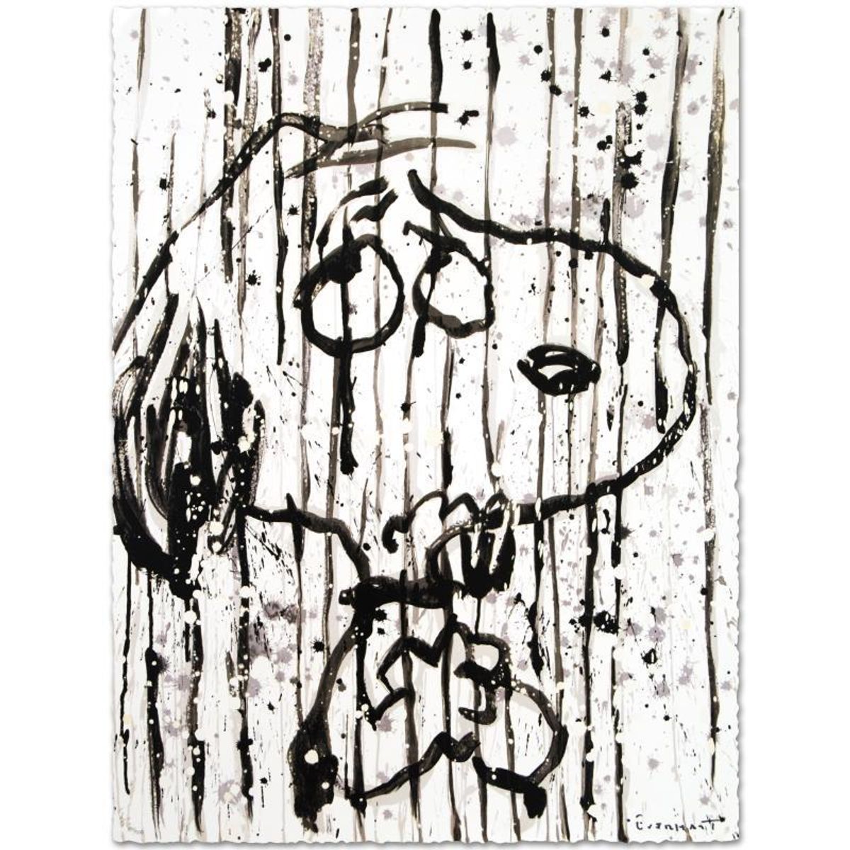 Tom Everhart, "Dancing In The Rain" Hand Signed Limited Edition Hand Pulled Original Lithograph with Certificate of Authenticity.