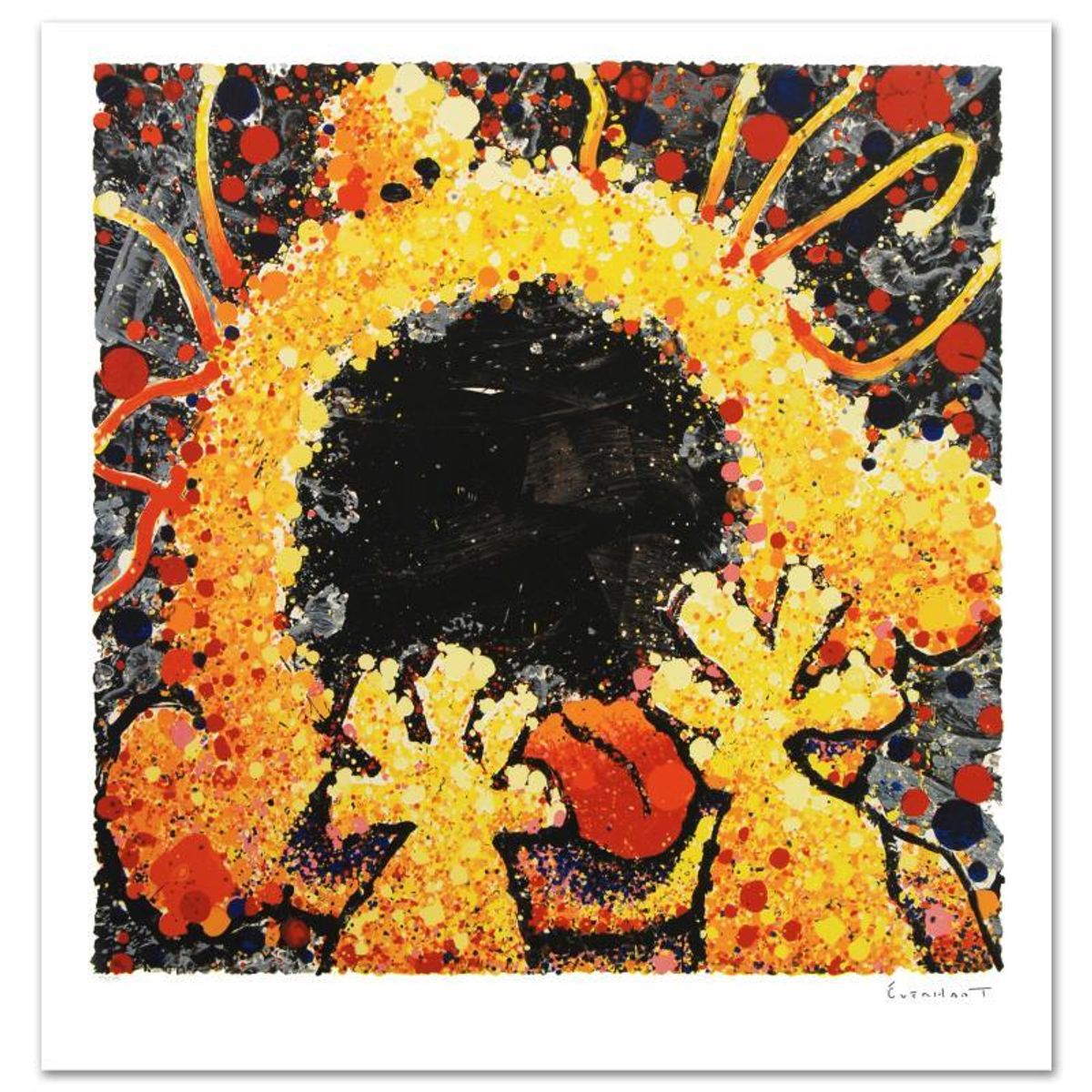 Tom Everhart, "Black Velvet Scream" Hand Signed Limited Edition Hand Pulled Original Lithograph with Certificate of Authenticity.