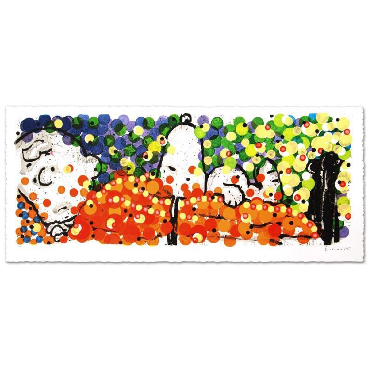 Tom Everhart, "Pillow Talk" Hand Signed Limited Edition Hand Pulled Original Lithograph with Certificate of Authenticity.