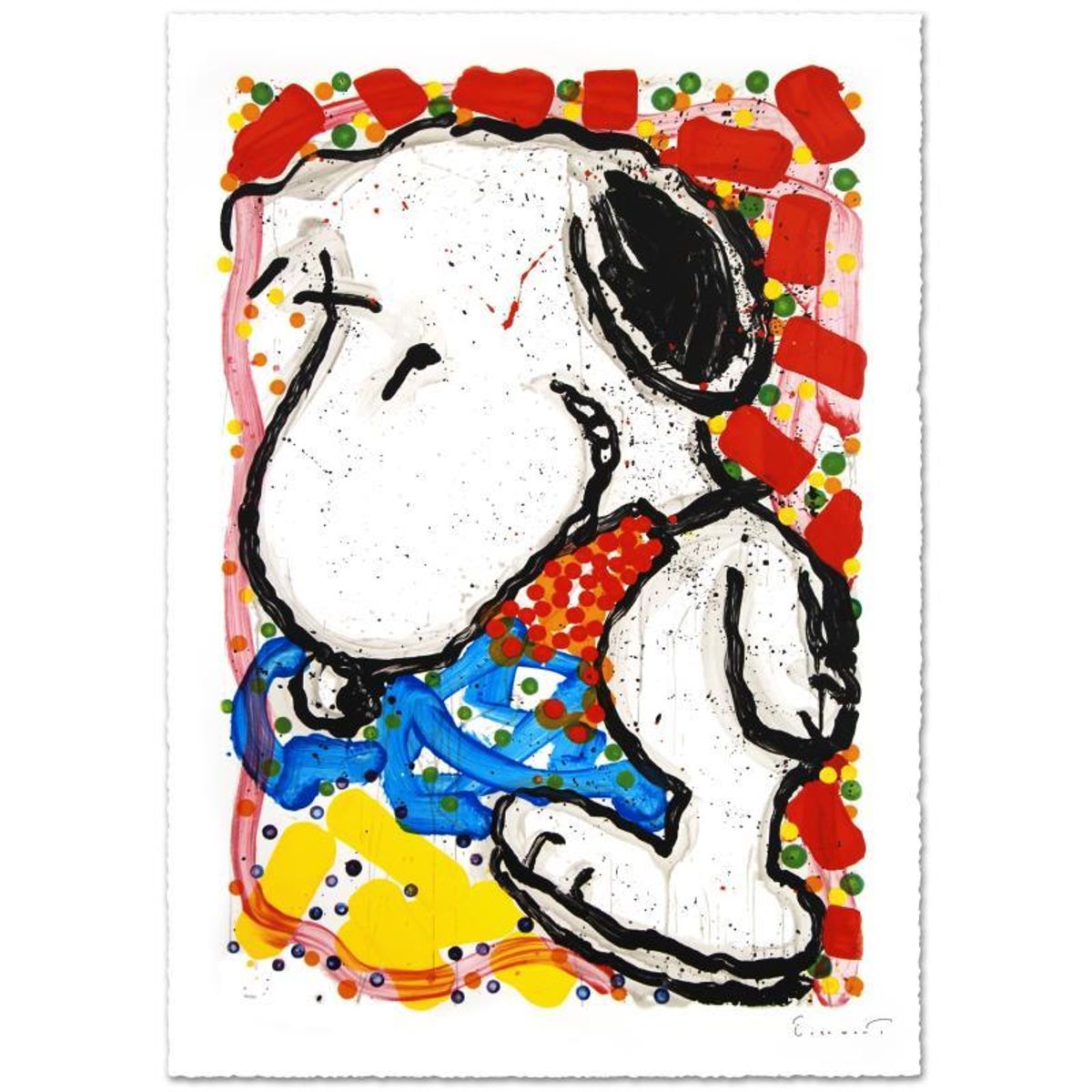 Tom Everhart, "Hip Hop Hound" Hand Signed Limited Edition Hand Pulled Original Lithograph with Certificate of Authenticity.