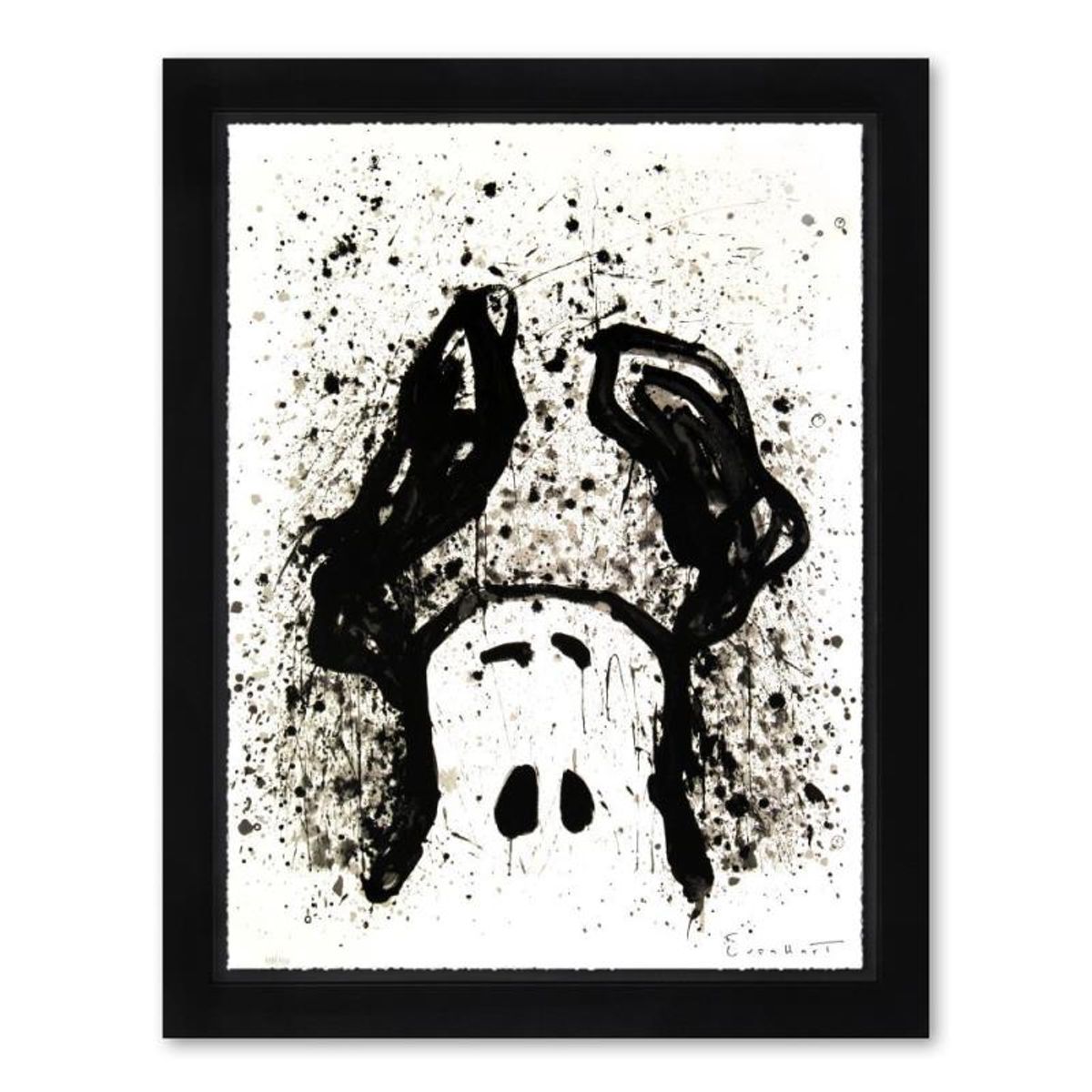 Tom Everhart, "Watchdog 12 O'Clock" Framed Limited Edition Hand Pulled Original Lithograph. Hand Signed, with Letter of Authenticity.