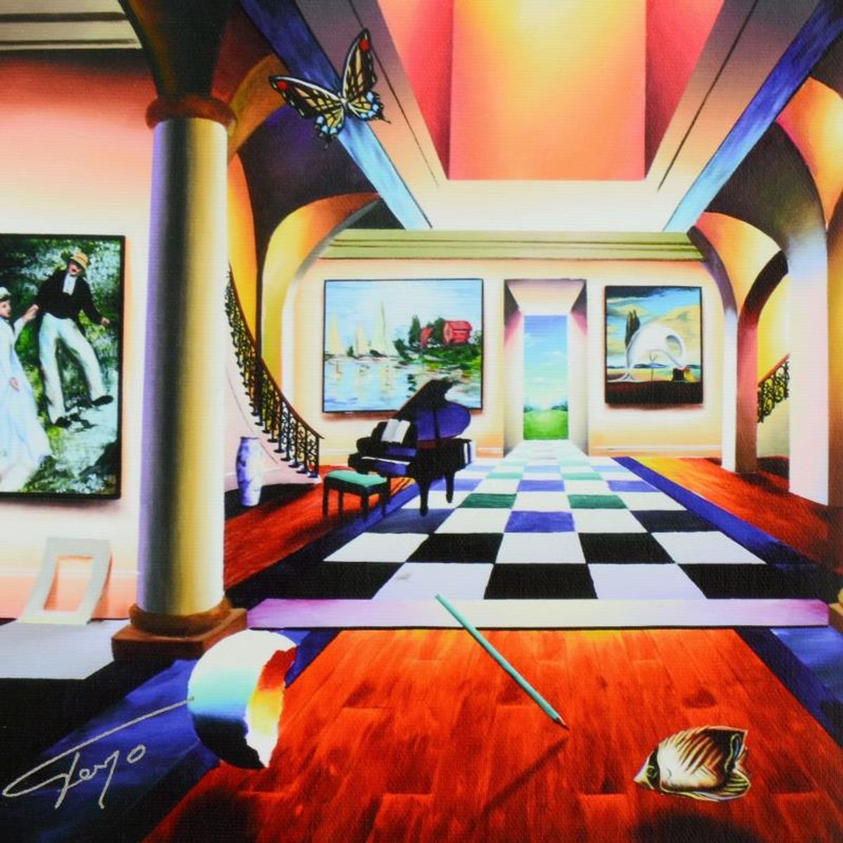 Ferjo, "Room of Splendor" Limited Edition on Canvas, Numbered and Signed with Letter of Authenticity.