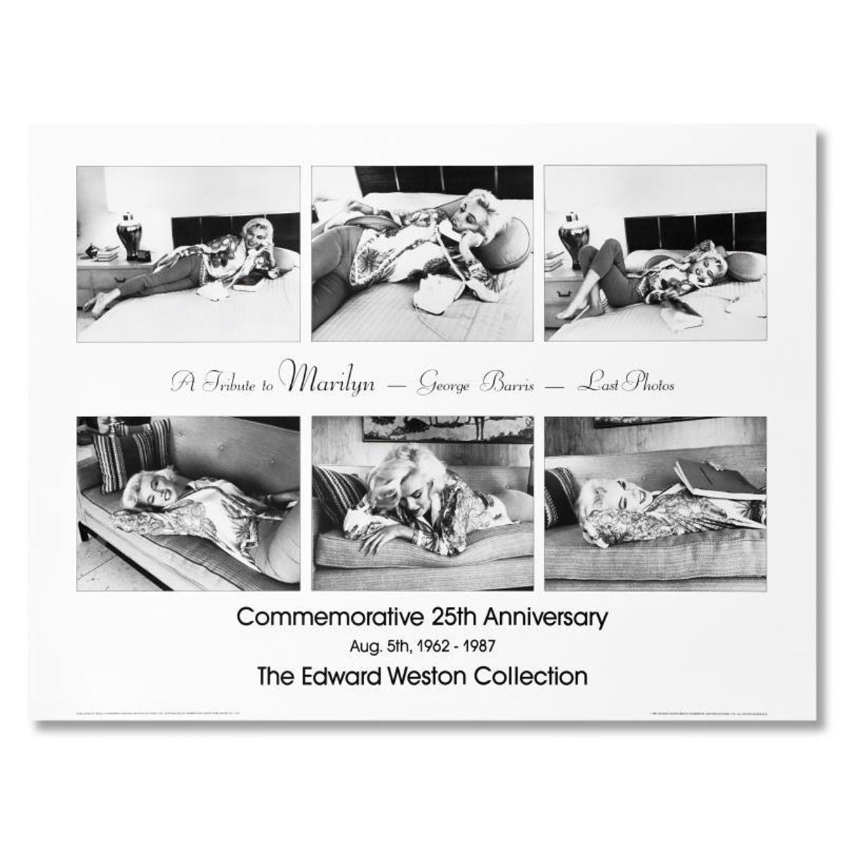 George Barris (1922-2016), "A Tribute to Marilyn" Poster from the Edward Weston Collection and Letter of Authenticity