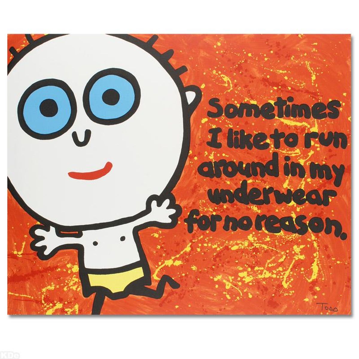 Todd Goldman, "Sometimes I Like to Run" Limited Edition Lithograph, Numbered and Hand Signed with Certificate of Authenticity.