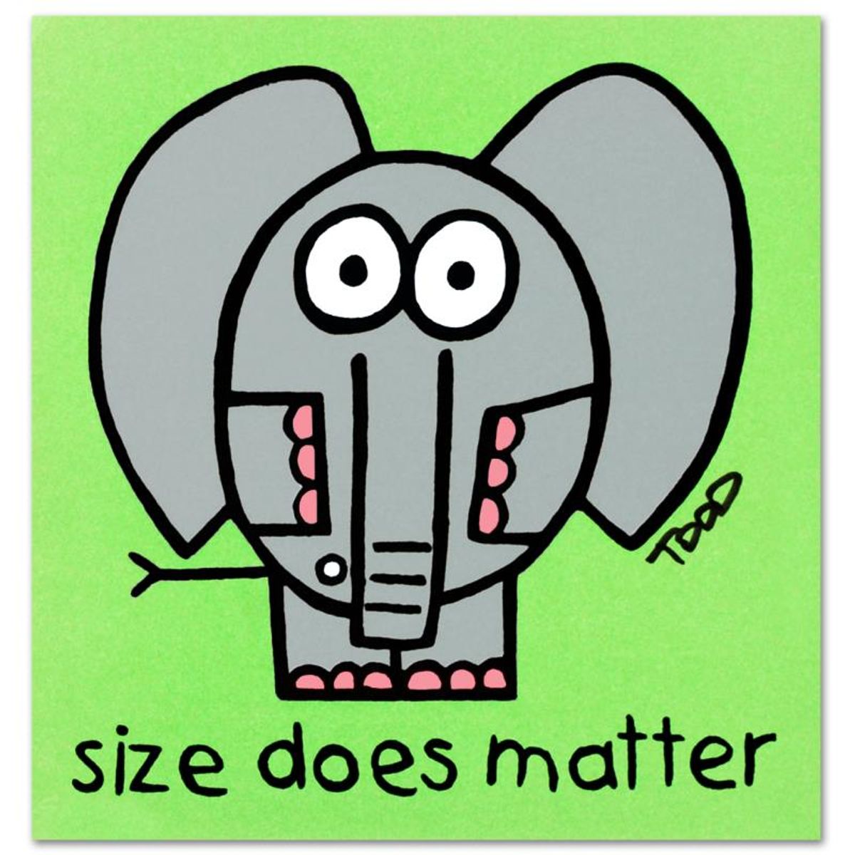 Todd Goldman, "Size Does Matter" Limited Edition Lithograph, Numbered and Hand Signed with Certificate of Authenticity.