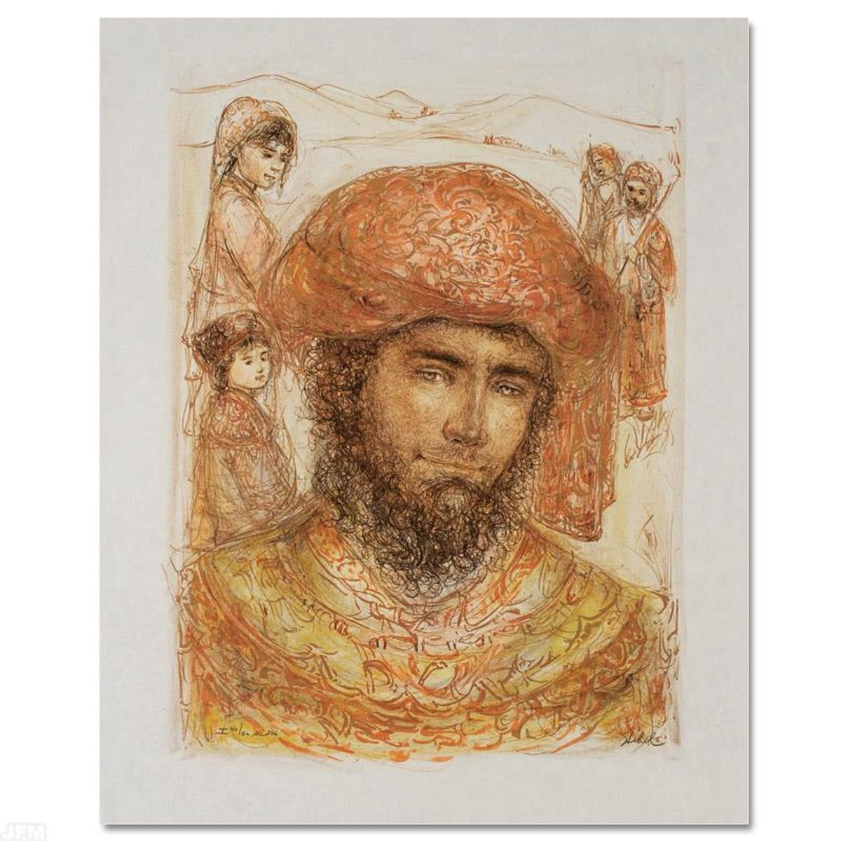 Edna Hibel (1917-2014), "Joshua at the Jordan" Hand Signed Limited Edition Lithograph with Certificate of Authenticity.