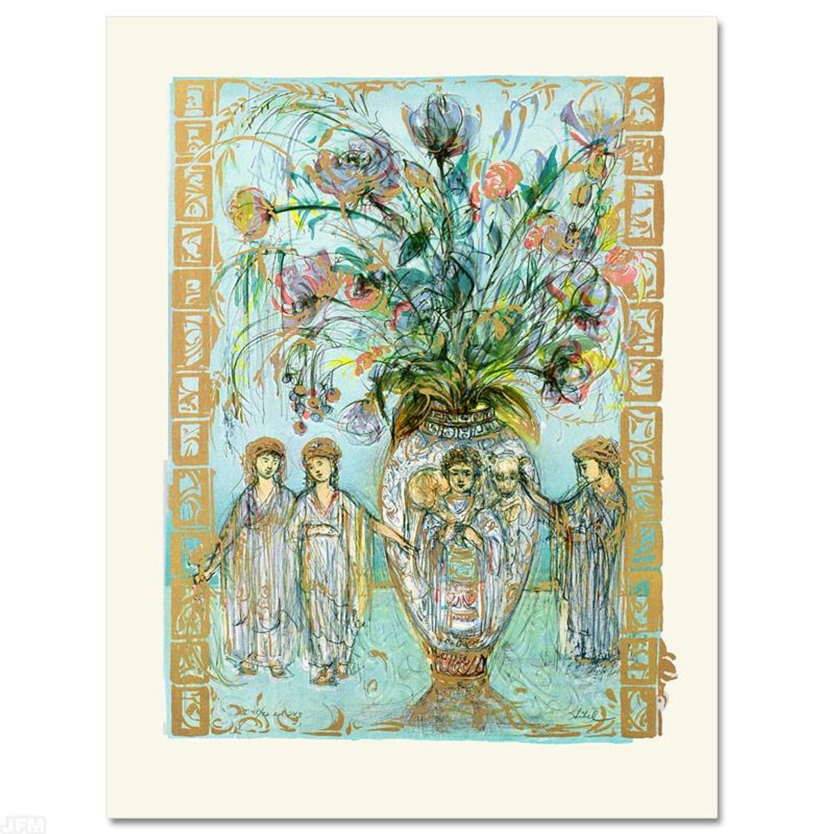 Edna Hibel (1917-2014), "Ancient Wisdom" Hand Signed Limited Edition Lithograph with Certificate of Authenticity.
