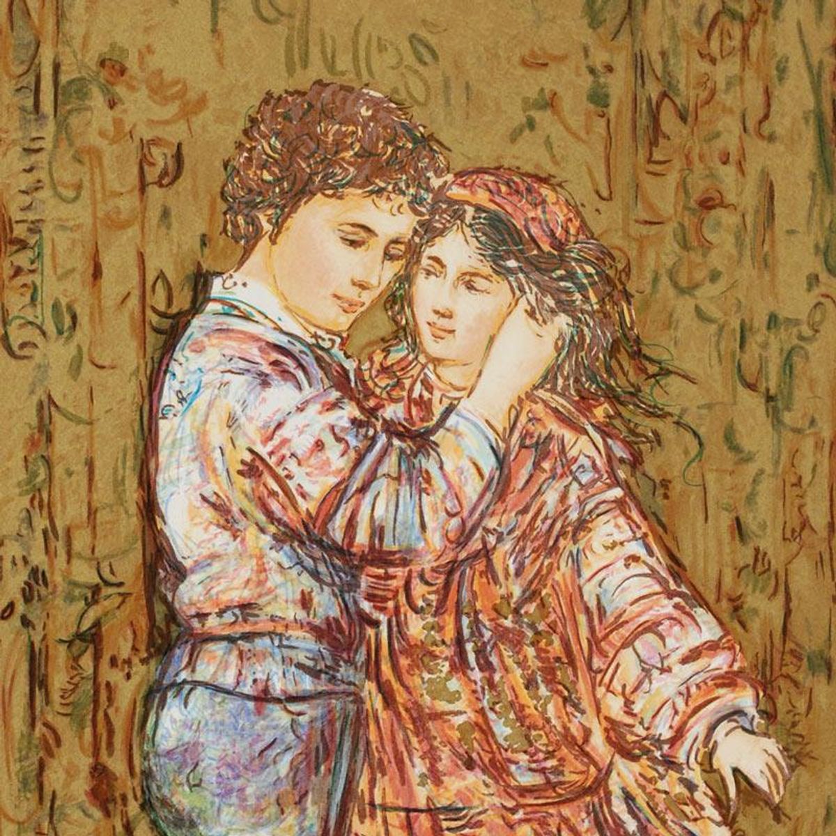Edna Hibel (1917-2014), "Interlude" Hand Signed Limited Edition Serigraph with Certificate of Authenticity.