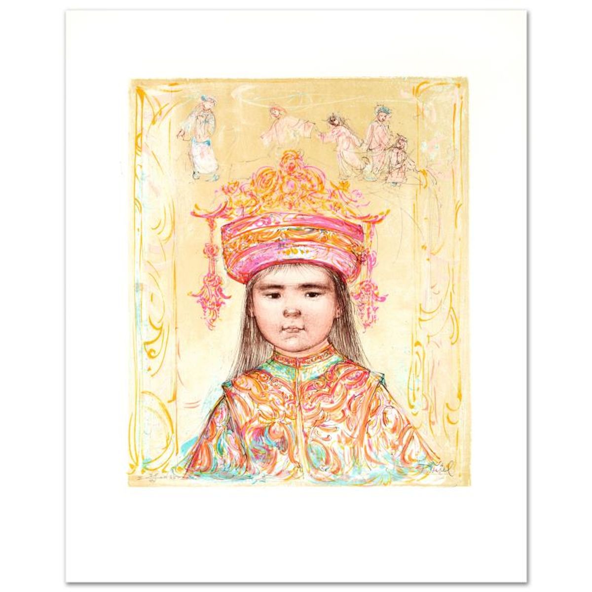 Edna Hibel (1917-2014), "Oriental Daydream" Hand Signed Limited Edition Lithograph with Certificate of Authenticity.