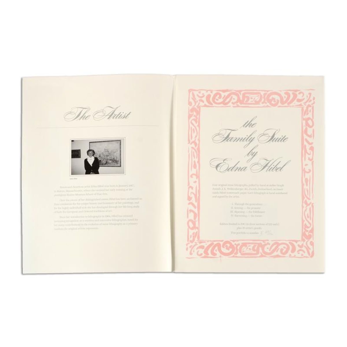 Edna Hibel (1917-2014), "The Family Suite Edition I" 4-Piece Limited Edition Lithograph Suite, Numbered and Hand Signed with Certificate of Authenticity.