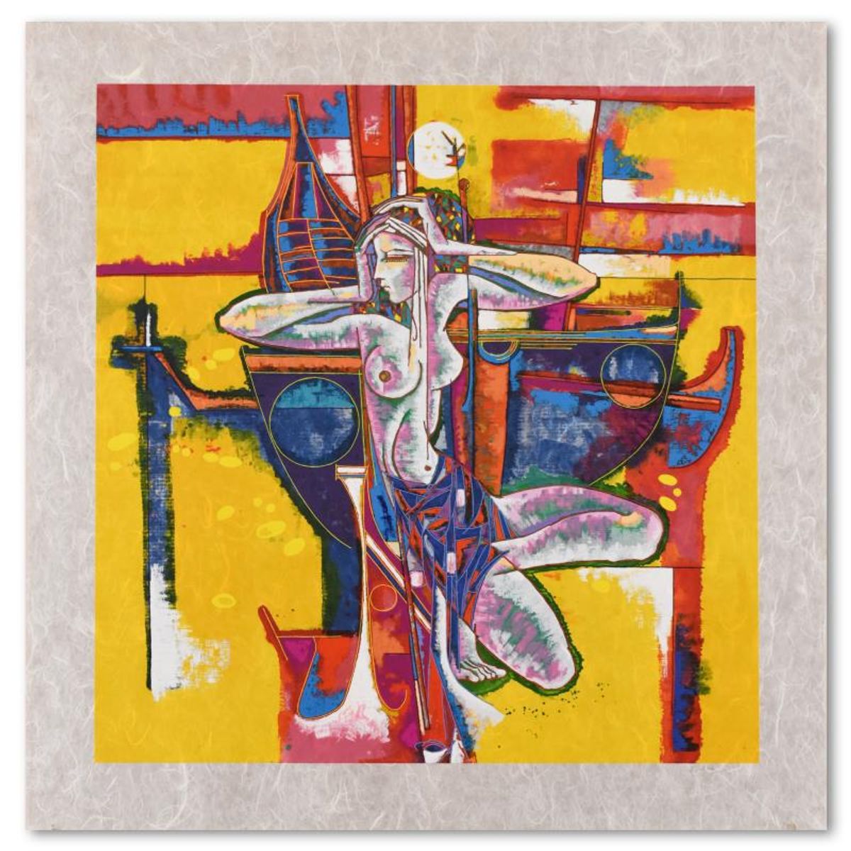 Lu Hong, "Passion of Summer" Limited Edition Serigraph on Rice Paper, Numbered and Hand Signed with Letter of Authenticity