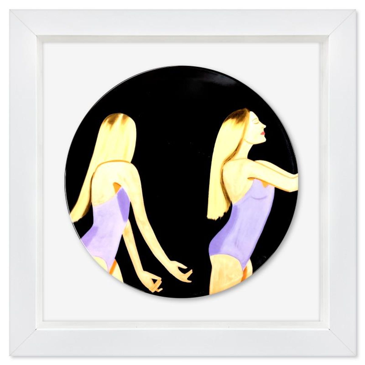 Alex Katz, "Sara Mearns" Framed Limoges Porcelain Plate.