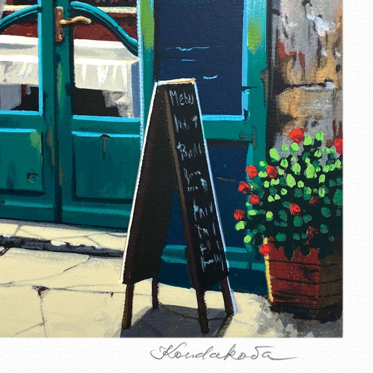 Liudmila Kondakova, "Le Petit Cafe (Parisian Memories)" Limited Edition Serigraph, Numbered and Hand Signed with Letter of Authenticity