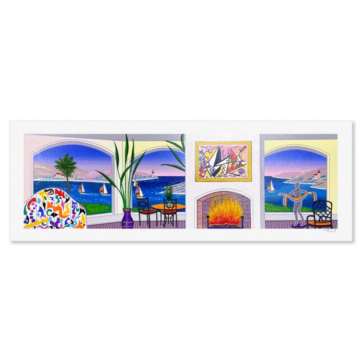 Fanch Ledan, "Interior with Leger" Limited Edition Serigraph, EA Numbered and Hand Signed with Letter of Authenticity