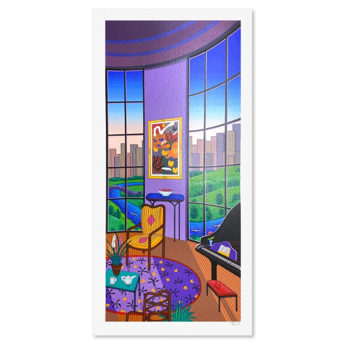 Fanch Ledan, "Salon Rotonde" Limited Edition Serigraph, EA Numbered and Hand Signed with Letter of Authenticity
