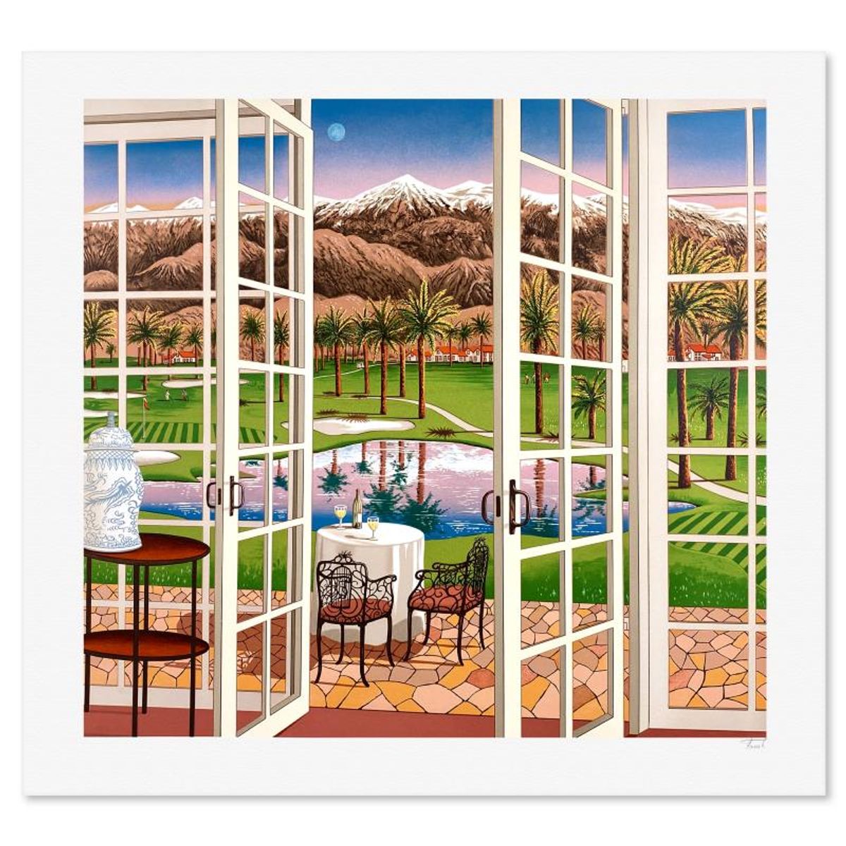 Fanch Ledan, "Palm Springs" Limited Edition Lithograph, PP Numbered and Hand Signed with Letter of Authenticity