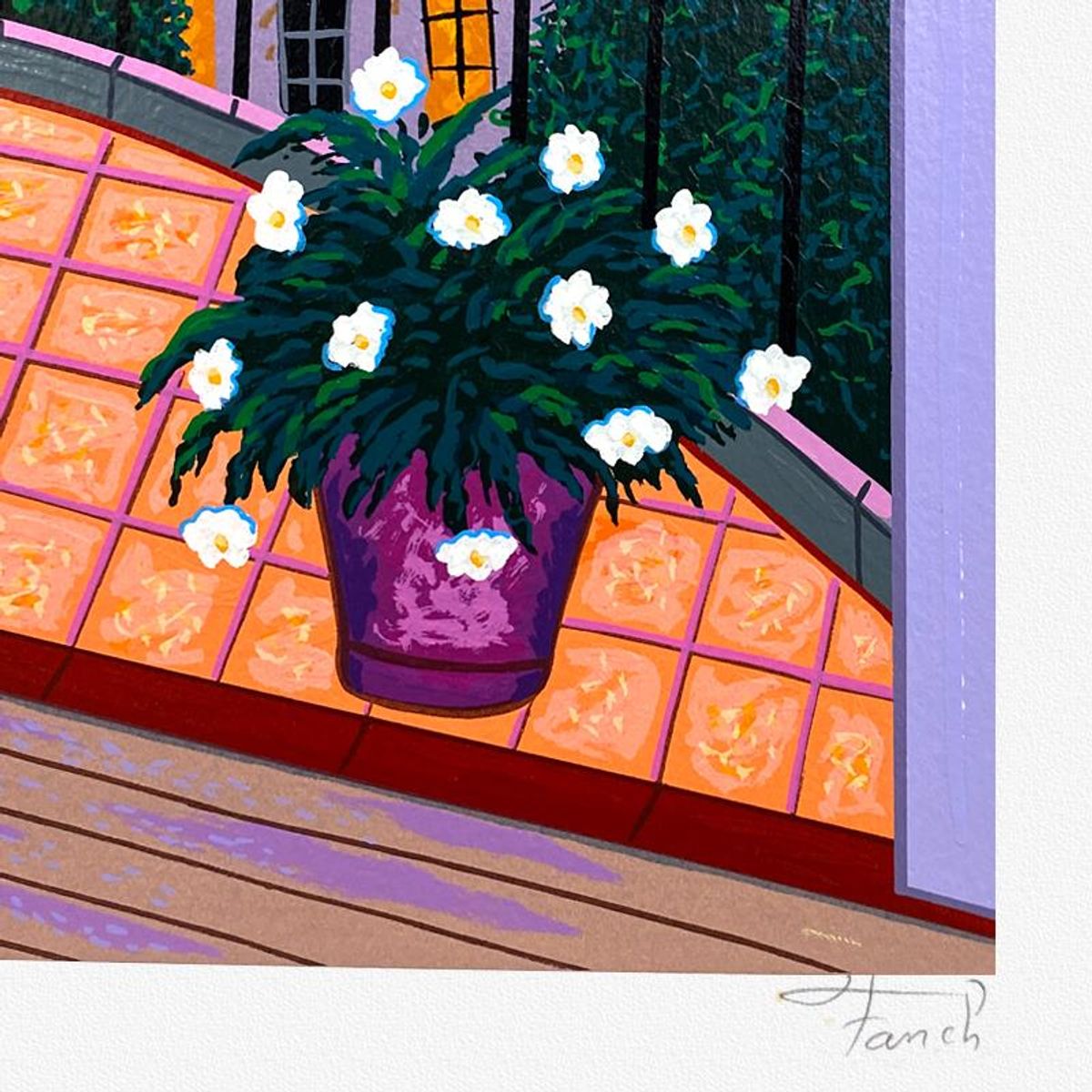 Fanch Ledan, "Interior with Magritte" Limited Edition Serigraph, AP Numbered and Hand Signed with Letter of Authenticity