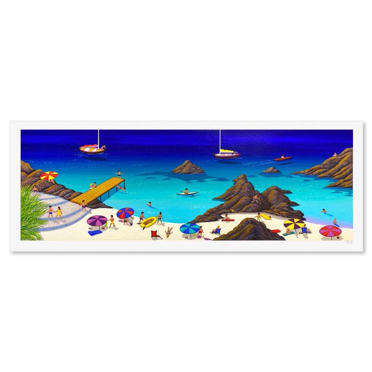 Fanch Ledan, "Malaga Beach" Limited Edition Serigraph, AP Numbered and Hand Signed with Letter of Authenticity