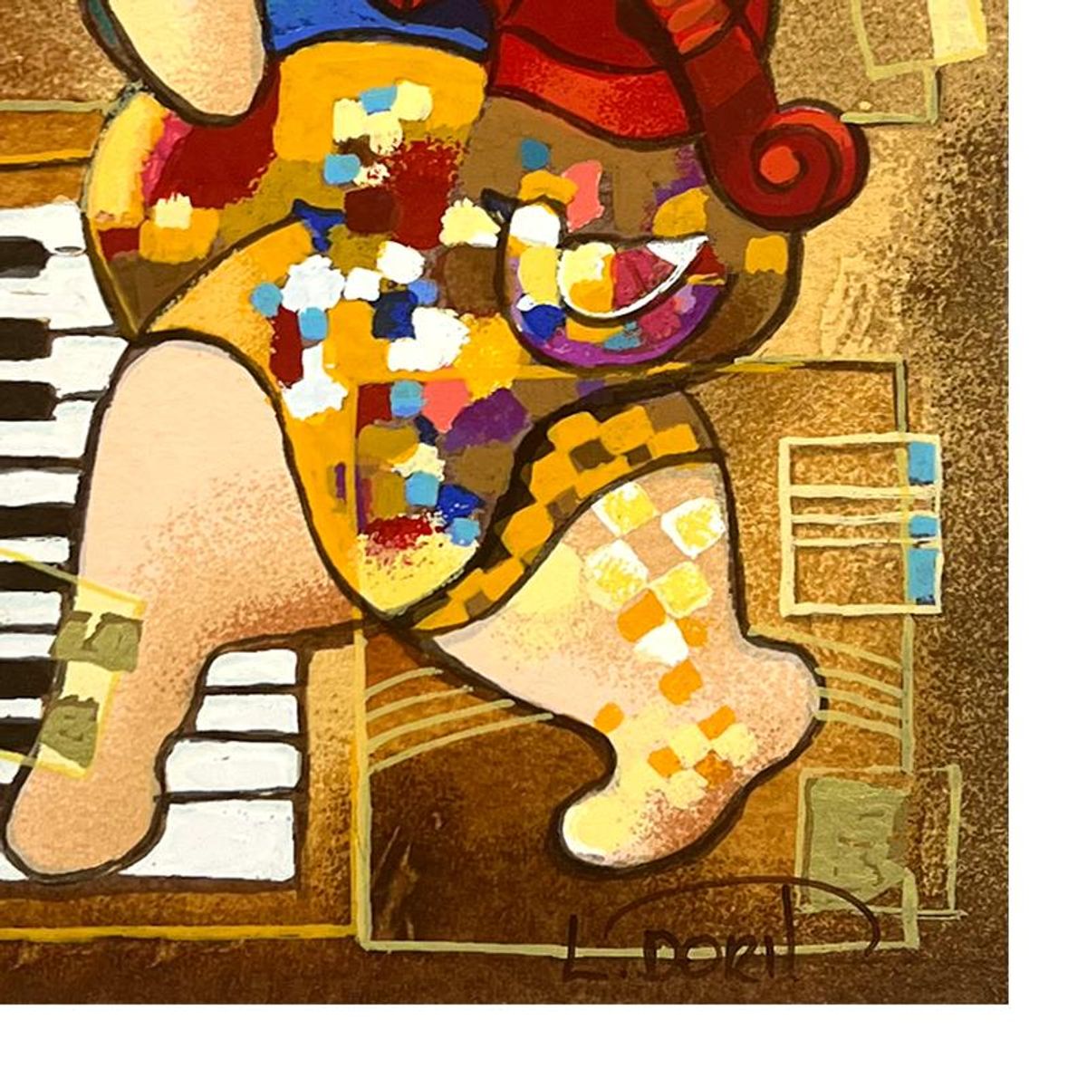 Dorit Levi, "Dancing on Bars" Limited Edition Serigraph, Numbered and Hand Signed with Letter of Authenticity.