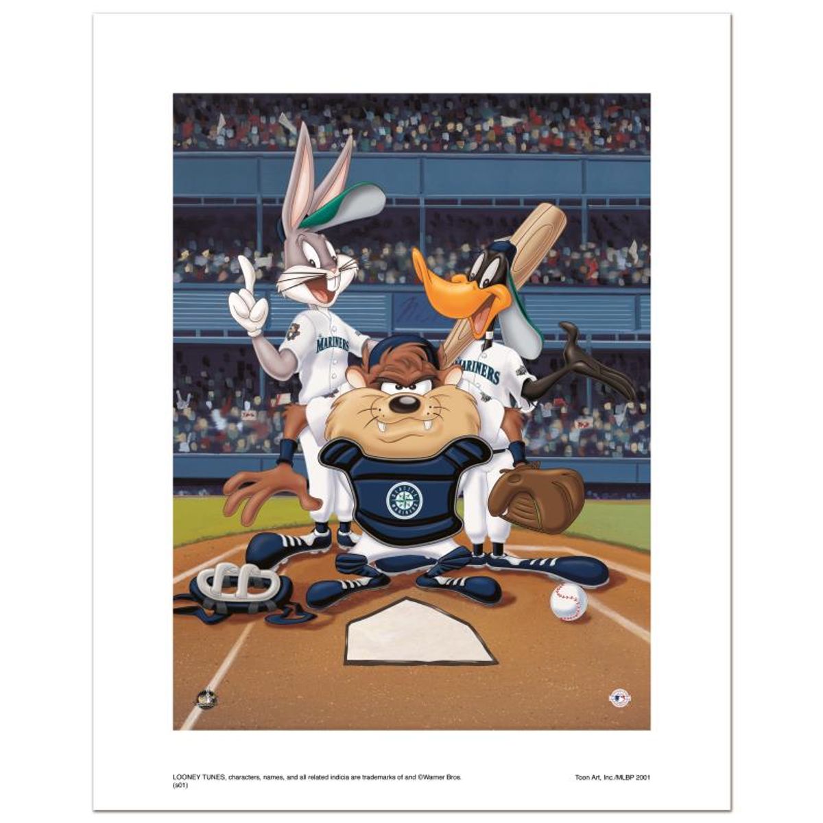 Looney Tunes, "At the Plate (Mariners)" Numbered Limited Edition with Certificate of Authenticity.